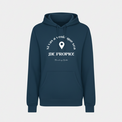 SUDADERA AZUL CAPUCHA "IR DE PROPIO"